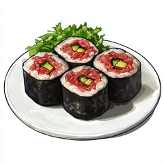 sushi on a plate