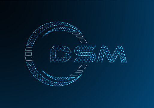 DSM low poly letter logo vector design. DSM lower poly logo design.