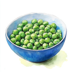 Green pea looks delicious and fresh in blue bowl