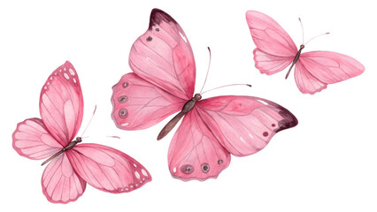 Obraz premium 3d_detailed_illustration, high_resolution, ultra_realistic, 3d_render, pink_butterflies, delicate_wings, vibrant_colors, natural_aesthetic, intricate_details, exquisite_composition, ethereal_quality 