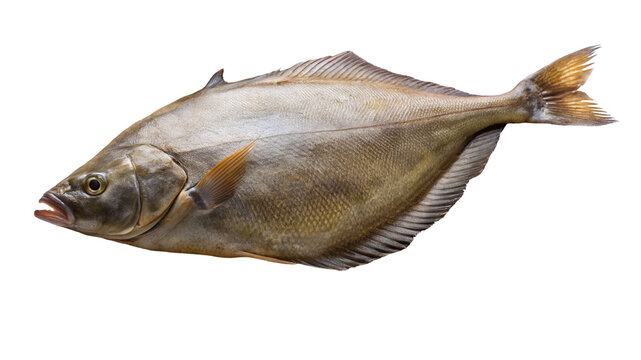 Isolated image of a raw pompano fish, showing its body and features
