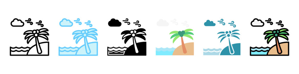 Calm Breeze multi style, mini illustration icon, related to relaxation, spa, wellness and more. Vector EPS 10 for modern concept, print, UI, UX kit, web and app development