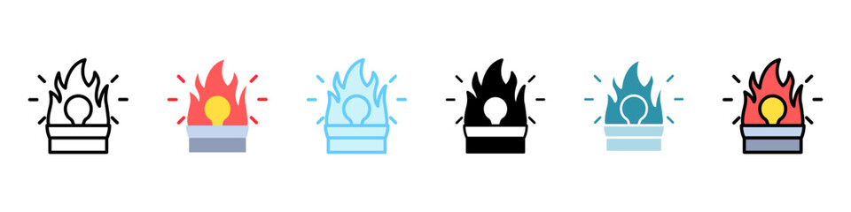 Glowing Lamp multi style, mini illustration icon, related to relaxation, spa, wellness and more. Vector EPS 10 for modern concept, print, UI, UX kit, web and app development