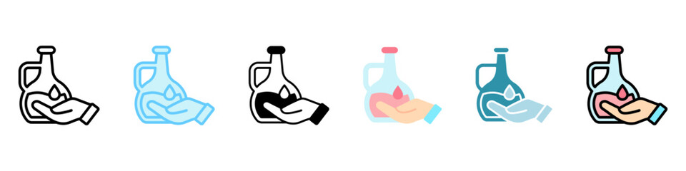 Massage Oil multi style, mini illustration icon, related to relaxation, spa, wellness and more. Vector EPS 10 for modern concept, print, UI, UX kit, web and app development
