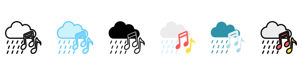 Rain Cloud multi style, mini illustration icon, related to relaxation, spa, wellness and more. Vector EPS 10 for modern concept, print, UI, UX kit, web and app development