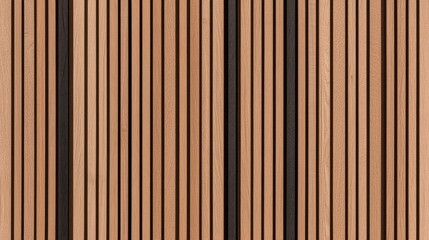 Fototapeta premium Wooden wall with alternating light and dark vertical stripes, modern interior design inspiration