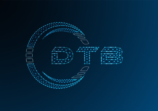 DTB low poly letter logo vector design. DTB lower poly logo design.