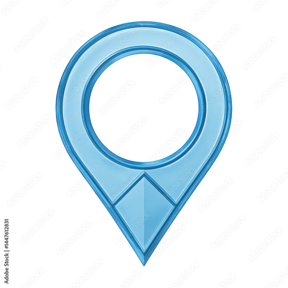 Aufkleber navigate your world with this shiny light blue location marker icon displaying a clear central ring.