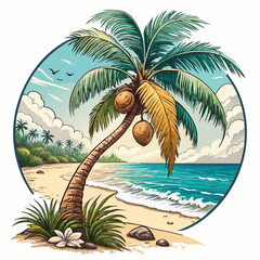 palm tree silhouette on the beach