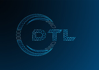 DTL low poly letter logo vector design. DTL lower poly logo design.