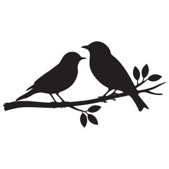 Flying birds silhouettes on white background. Vector illustration, 