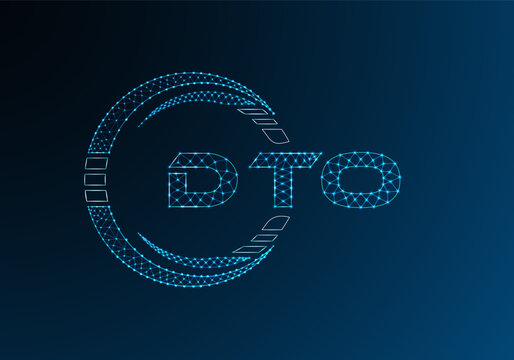 DTO low poly letter logo vector design. DTO lower poly logo design.