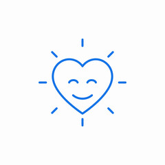 happy heart shining icon sign vector