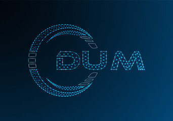 DUM low poly letter logo vector design. DUM lower poly logo design.