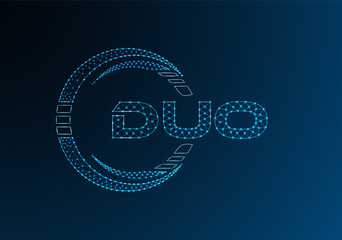 DUO low poly letter logo vector design. DUO lower poly logo design.