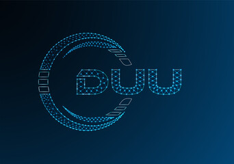 DUU low poly letter logo vector design. DUU lower poly logo design.