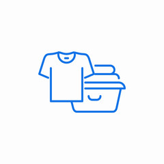 laundry clothes basket icon sign vector