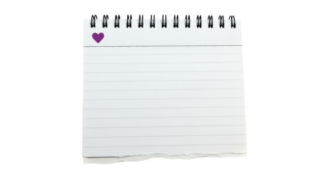 Isolated Notepad with heart