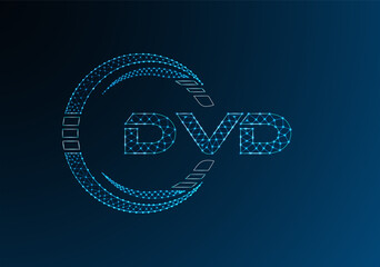 DVD low poly letter logo vector design. DVD lower poly logo design.