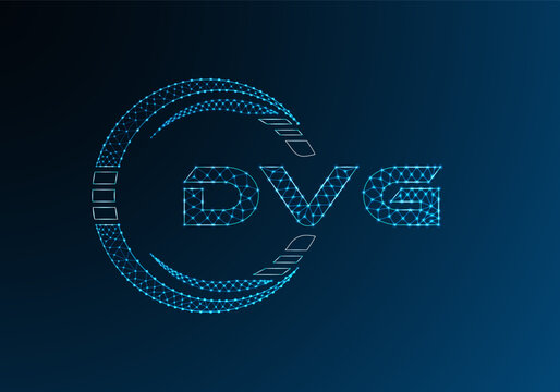 DVG low poly letter logo vector design. DVG lower poly logo design.