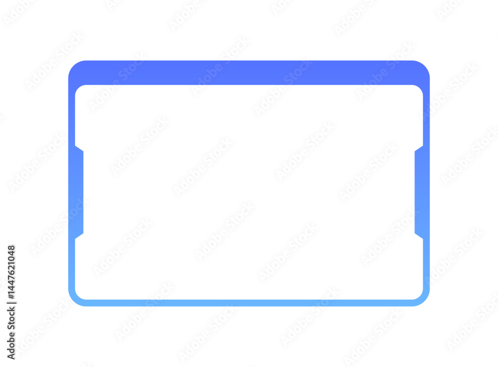 Poster futuristic popup window frame in gradient colors. digital interface frame with minimal popup design.