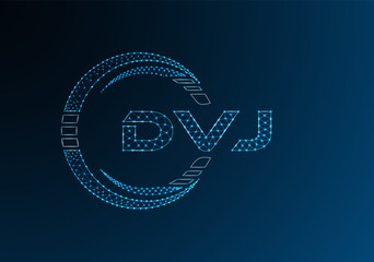 DVJ low poly letter logo vector design. DVJ lower poly logo design.