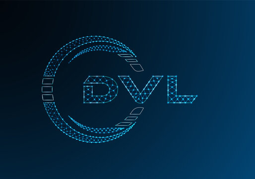 DVL low poly letter logo vector design. DVL lower poly logo design.