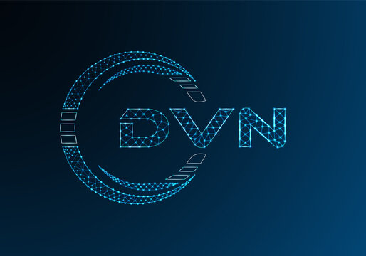 DVN low poly letter logo vector design. DVN lower poly logo design.