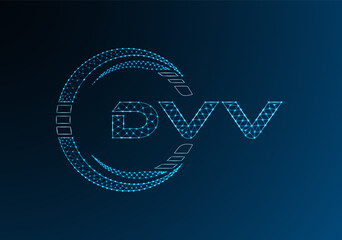 DVV low poly letter logo vector design. DVV lower poly logo design.