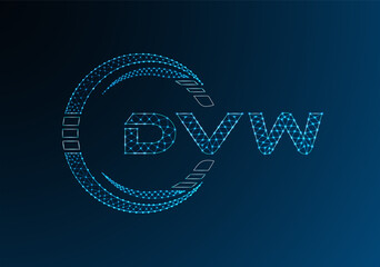 DVW low poly letter logo vector design. DVW lower poly logo design.