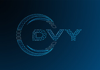 DVY low poly letter logo vector design. DVY lower poly logo design.