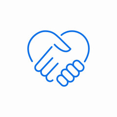 partnership trust heart icon sign vector