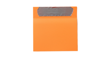 Orange note attached with silver tape