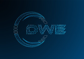 DWE low poly letter logo vector design. DWE lower poly logo design.