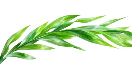 Fototapeta premium Lush Green Tropical Leaves on White Background: A Vibrant Display of Nature's Beauty