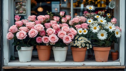 Charming floral display in quaint local shop