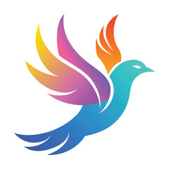 Fototapeta premium Dove colorful gradient logo on white background