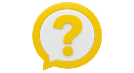 Isolated Yellow Question Mark in Speech Bubble