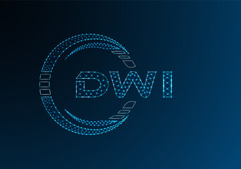 Naklejka premium DWI low poly letter logo vector design. DWI lower poly logo design.
