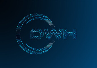 DWH low poly letter logo vector design. DWH lower poly logo design.