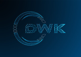 DWK low poly letter logo vector design. DWK lower poly logo design.