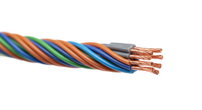 Twisted cables a colorful bundle of wires