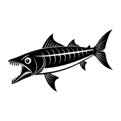 Barracuda Silhouette with Sharp Teeth Detail