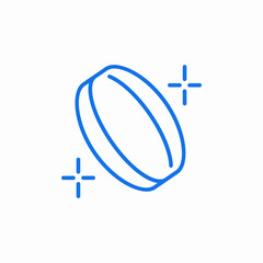 shiny coin object icon sign vector