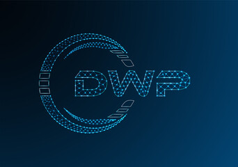 DWP low poly letter logo vector design. DWP lower poly logo design.