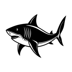 Full Body Mako Shark Vector Silhouette