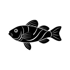 Minimal Mandarin Fish Silhouette