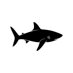 Reef Shark Silhouette Swimming Side View