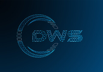 DWS low poly letter logo vector design. DWS lower poly logo design.