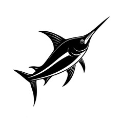 Swordfish Silhouette with Long Bill Design